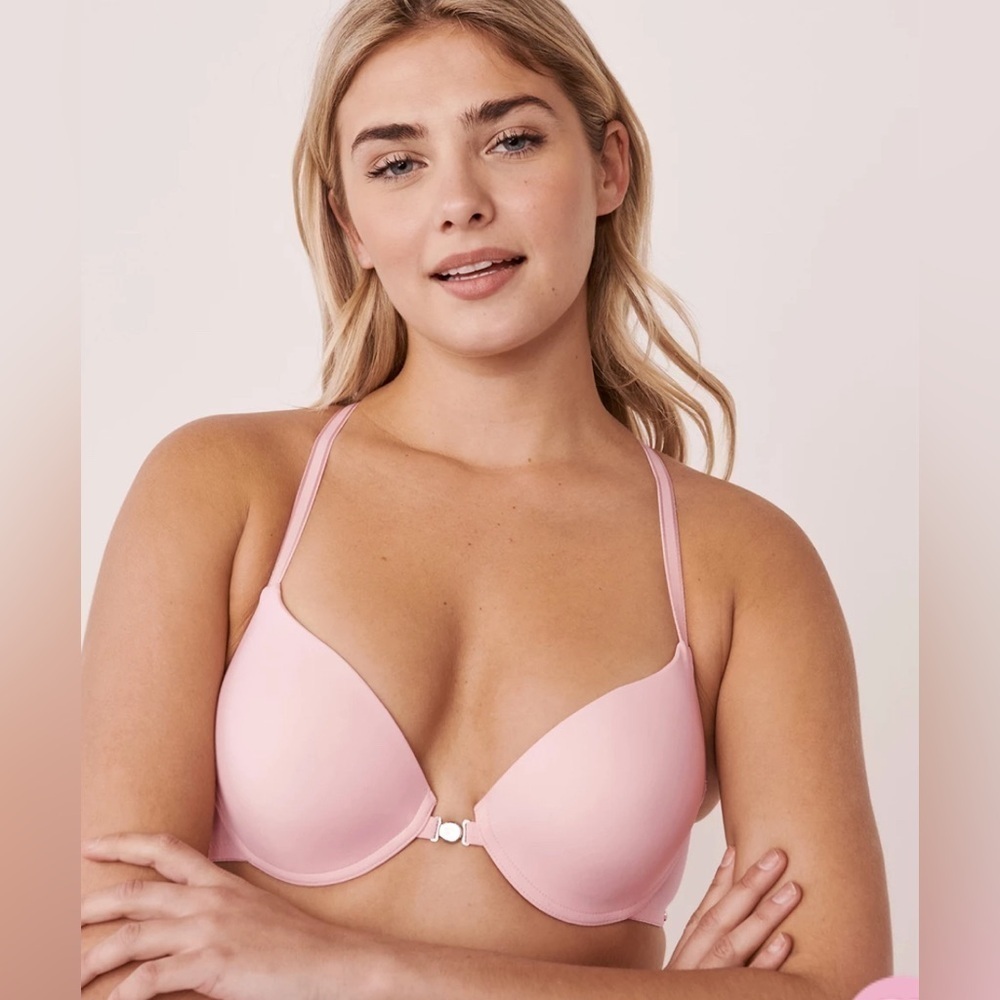 LA VIE EN ROSE Sz 36B Magnetic Front Closure J-Hook Padded Full Coverage Bra NEW